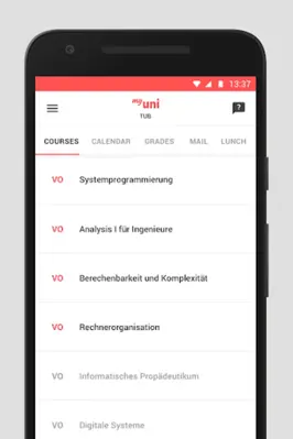 MyUni android App screenshot 1